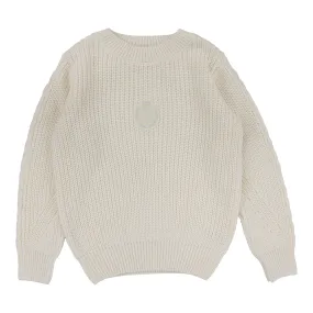 Analogie Chunky Crest Knit Long Sleeve Sweater - Cream