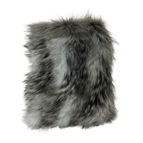 Arctic Gray Wolf Faux Fur Fabric