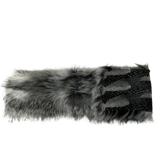 Arctic Gray Wolf Faux Fur Fabric