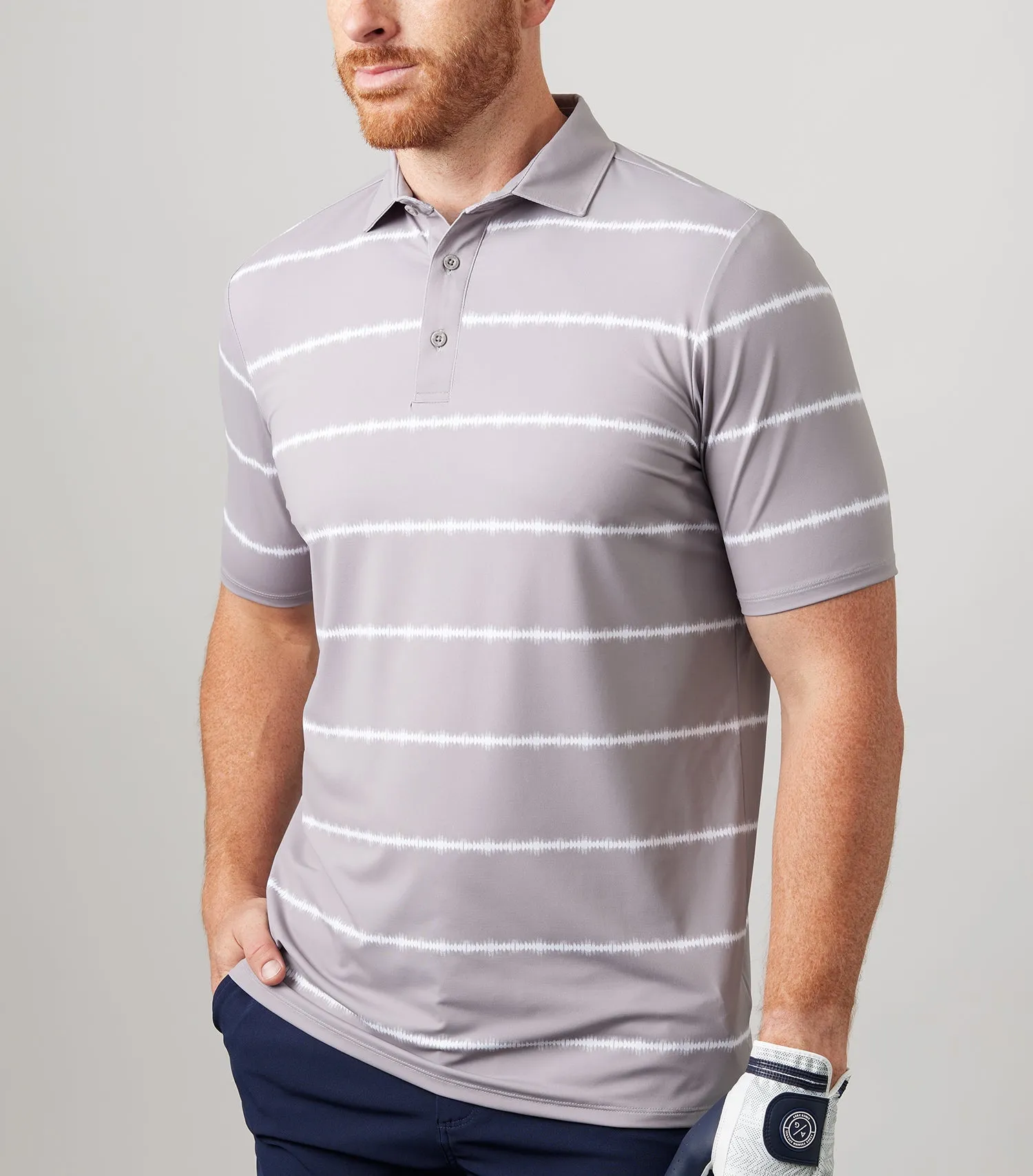 ASHER Shibori Stripe Polo