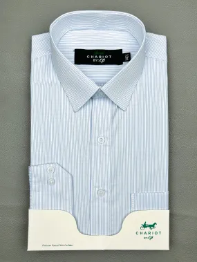 Blue Striped Formal Dress Shirt For Men MFS151