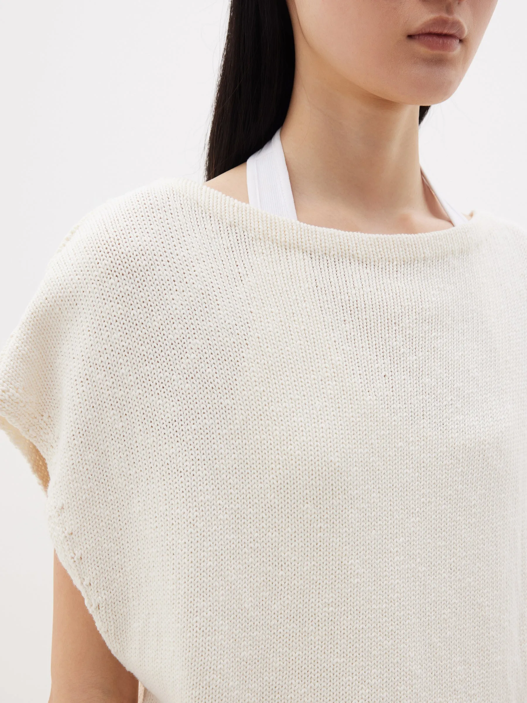 Boatneck Cap Sleeve Knit