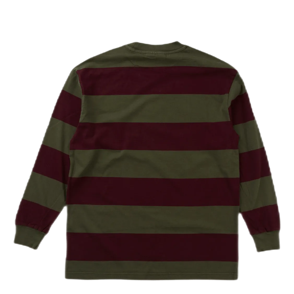 Boxy Tee Long Sleeve Burgundy Stripe