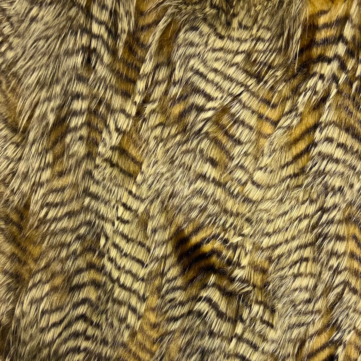 Brown Porcupine Feather Faux Fur Fabric