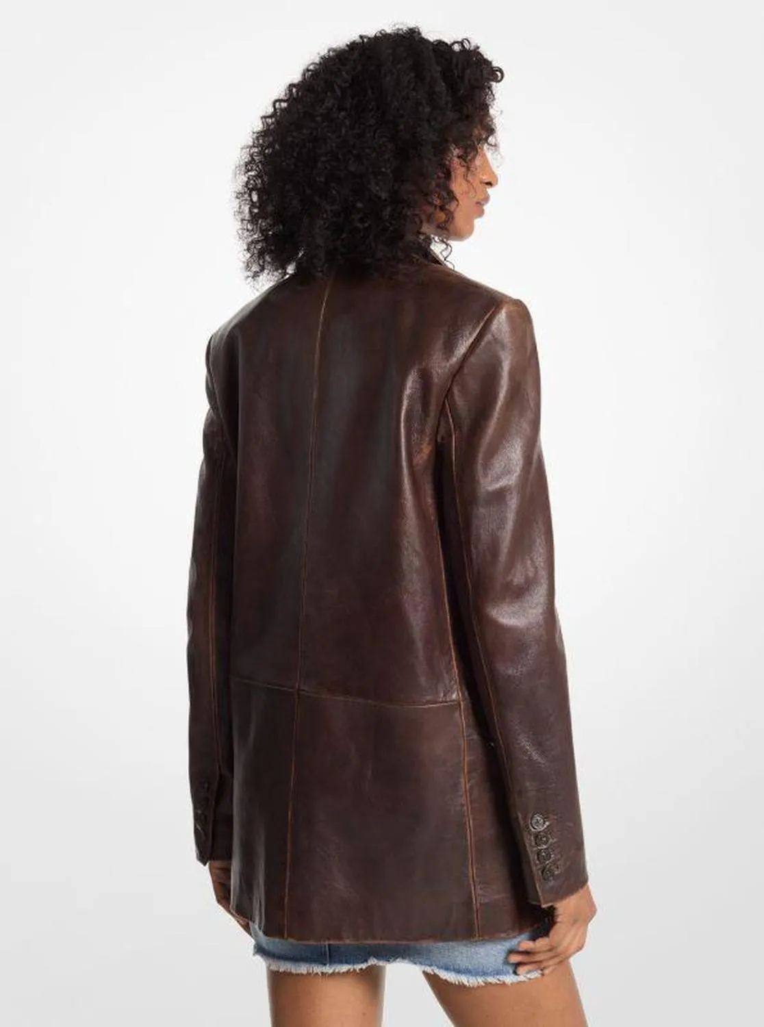 Burnished Leather Blazer