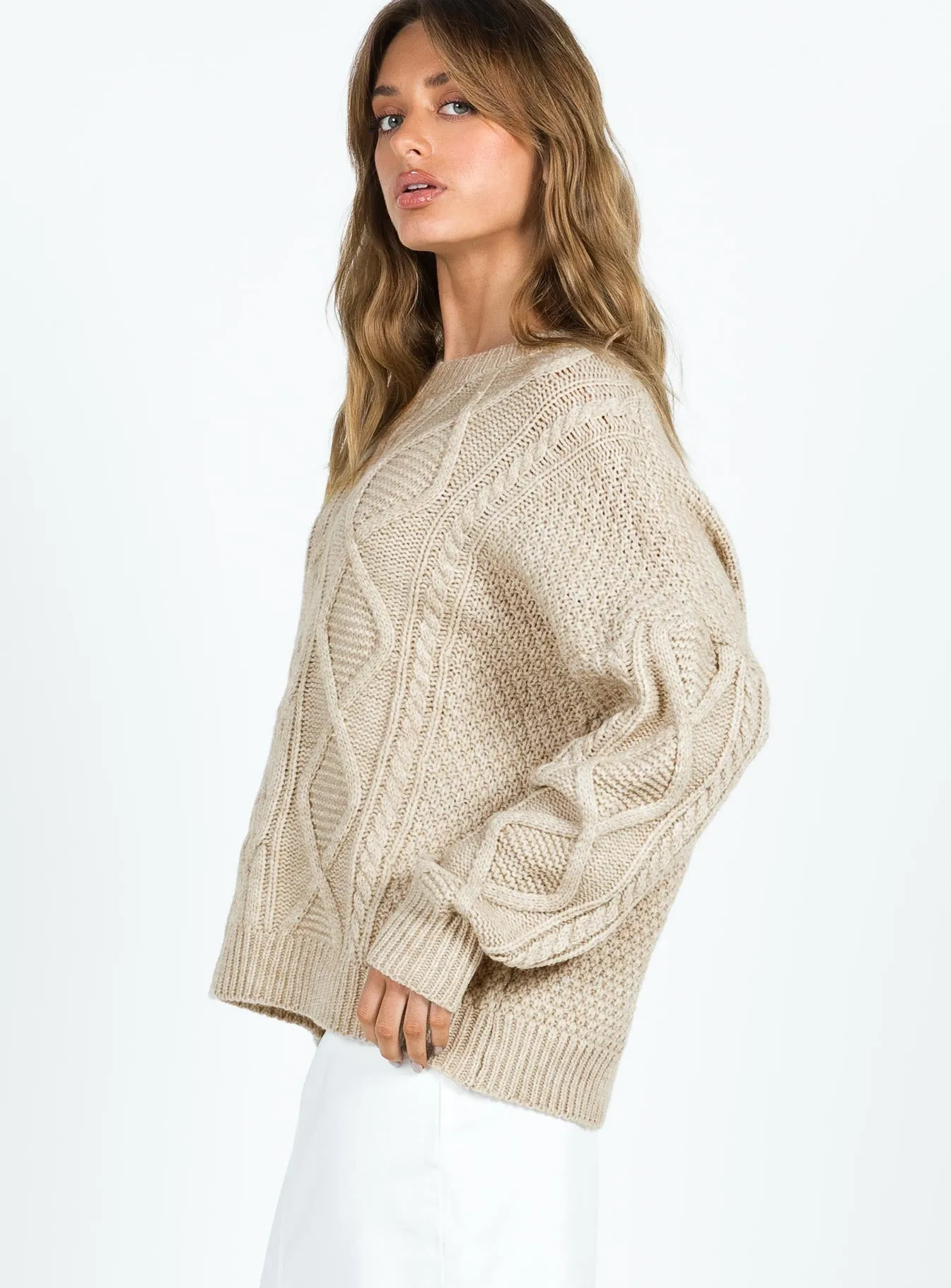 Canlish Cable Sweater Latte