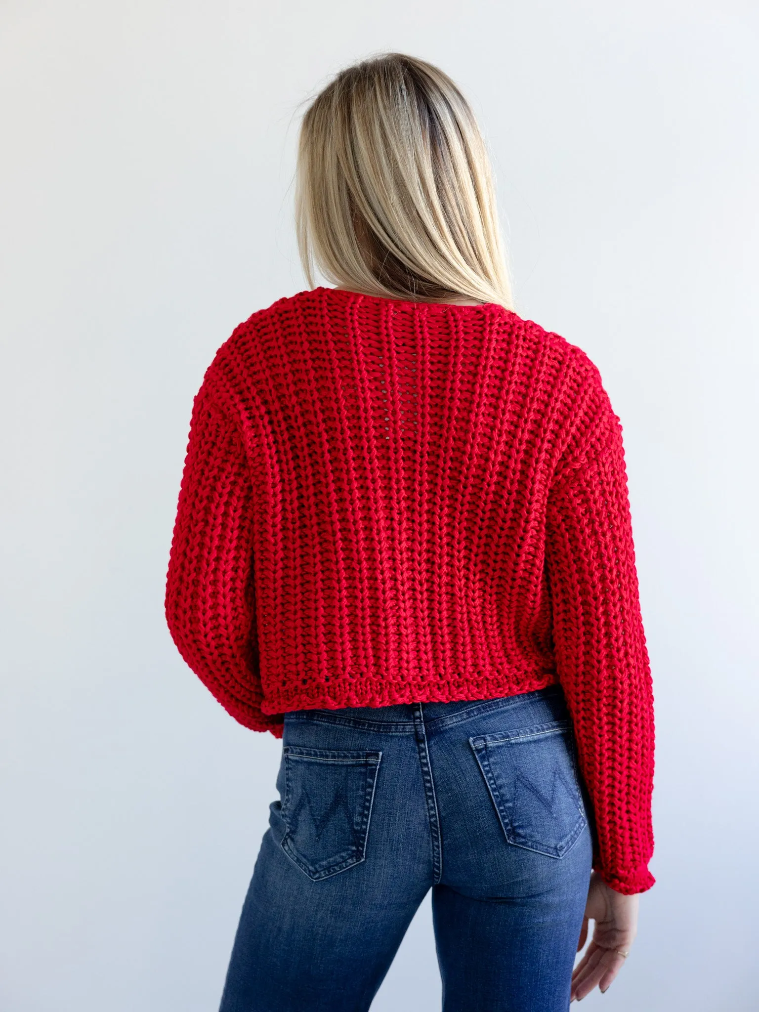 Cherry Red Cardigan