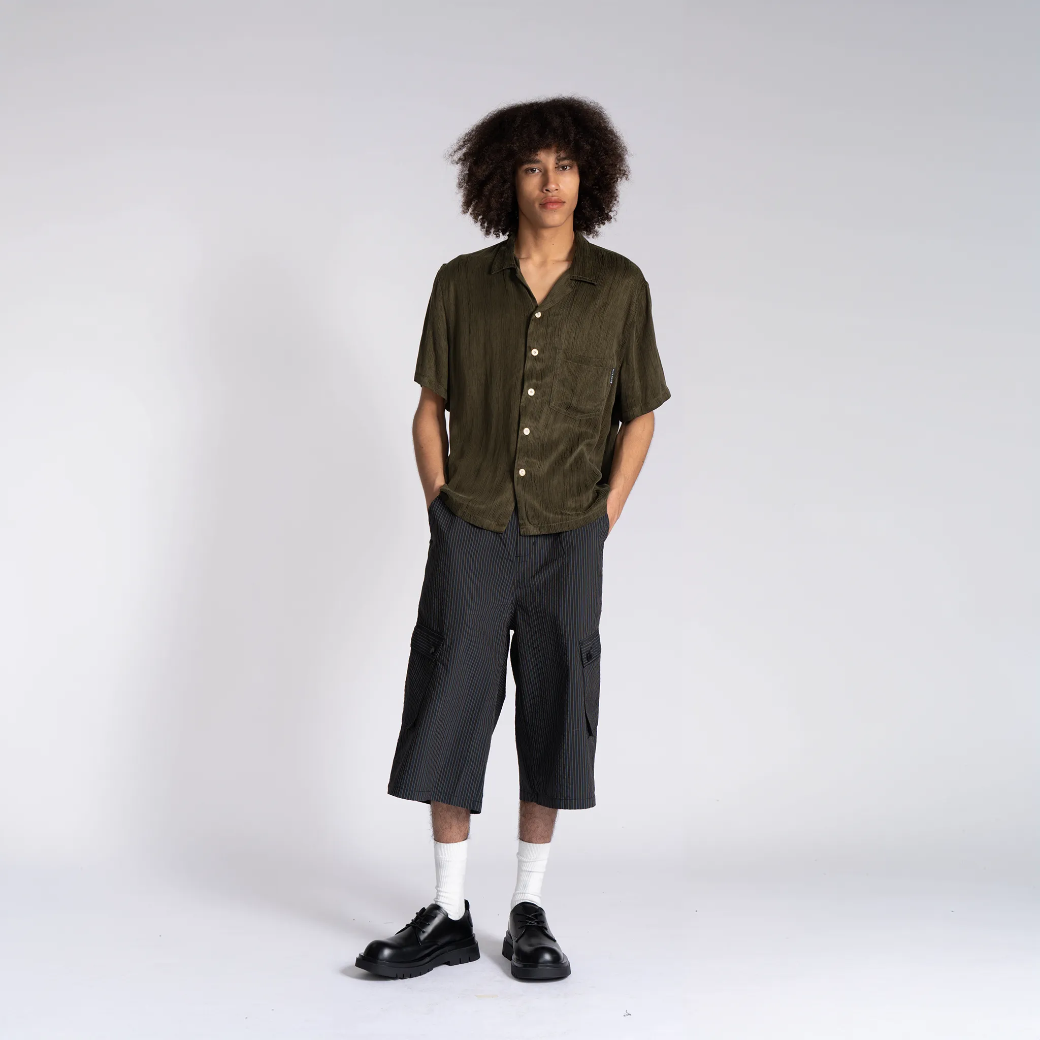 Cupro Button Up - Olive