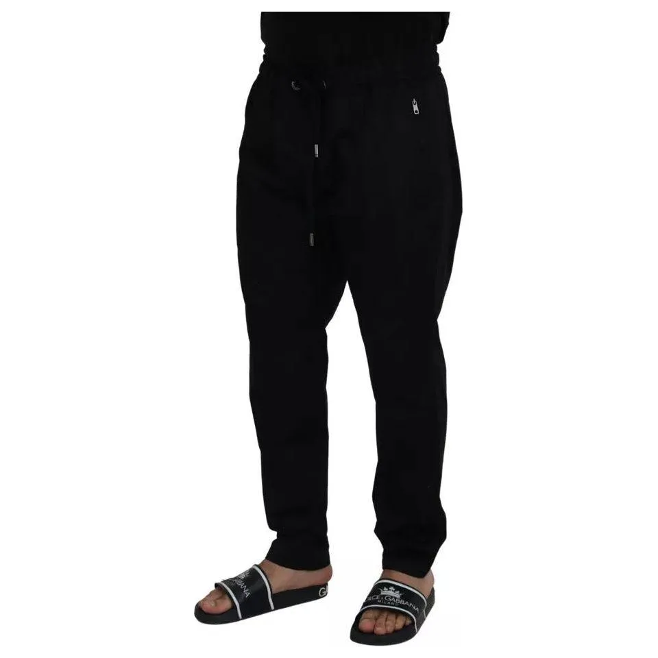 Dolce & Gabbana Black Jogging Trouser Cotton Stretch Pants