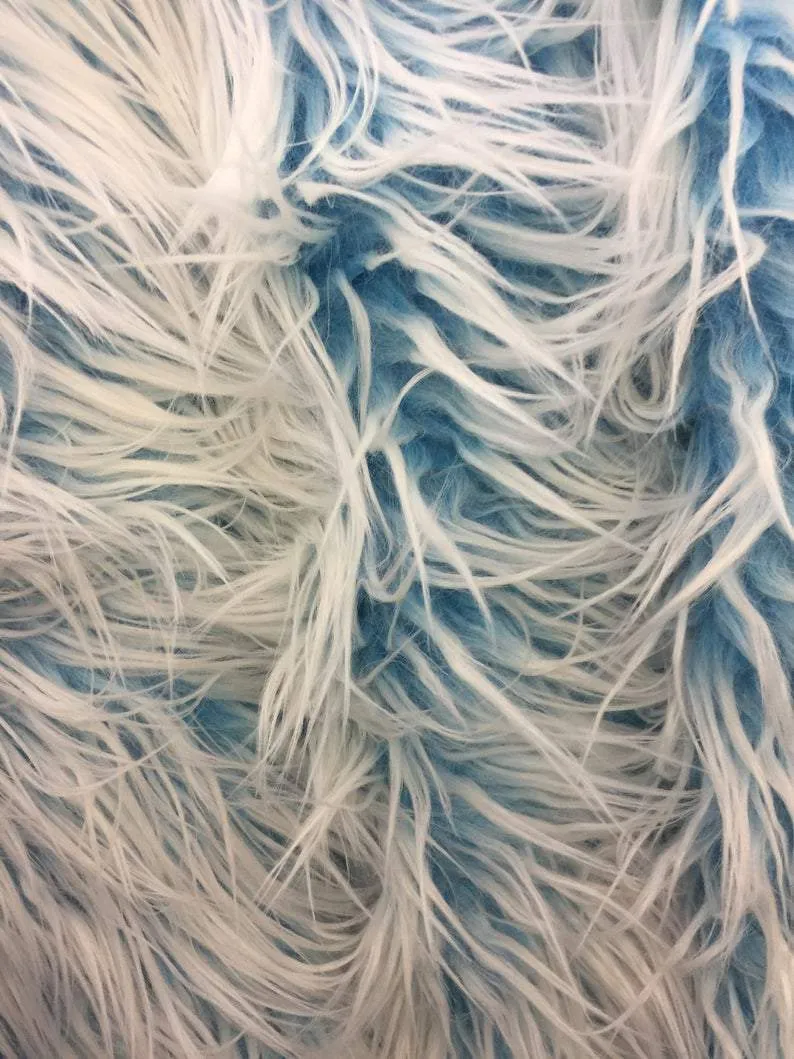 Double Tone Fake Animal Skin Polar Bear Shaggy Faux Fur Fabric For Throw Blankets, Fur Coats, Fur Clothing, Blankets