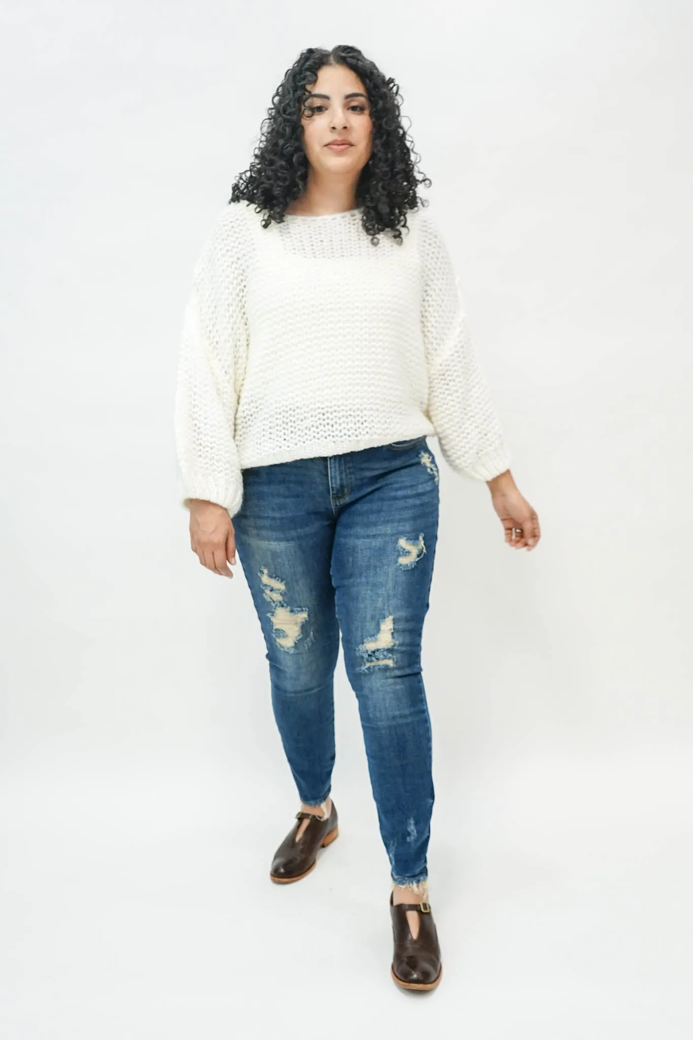 Edwin Chunky Knit Sweater in Ivory