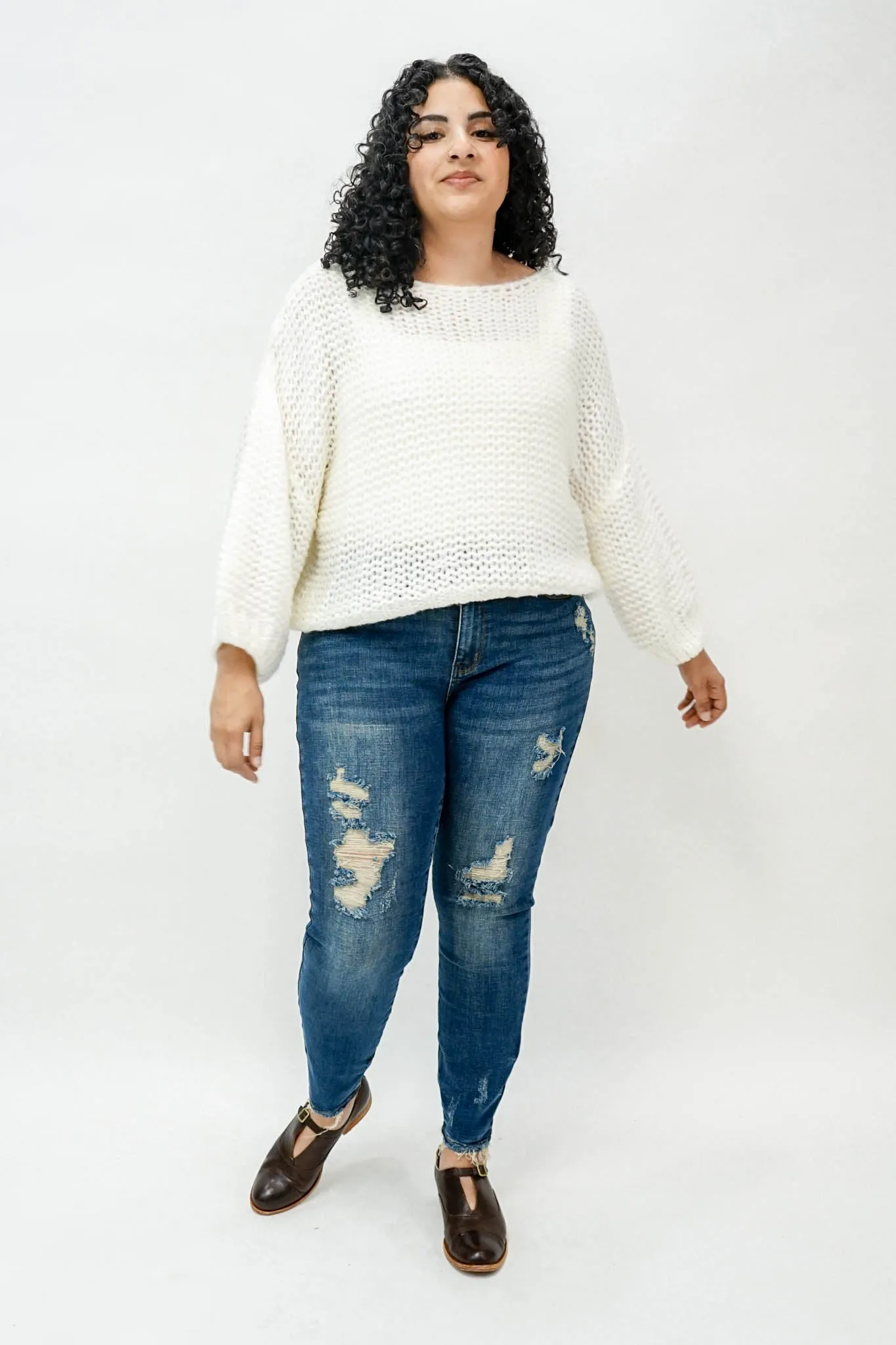 Edwin Chunky Knit Sweater in Ivory