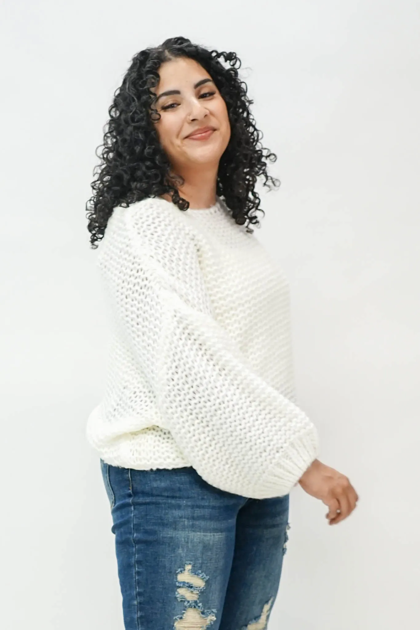 Edwin Chunky Knit Sweater in Ivory