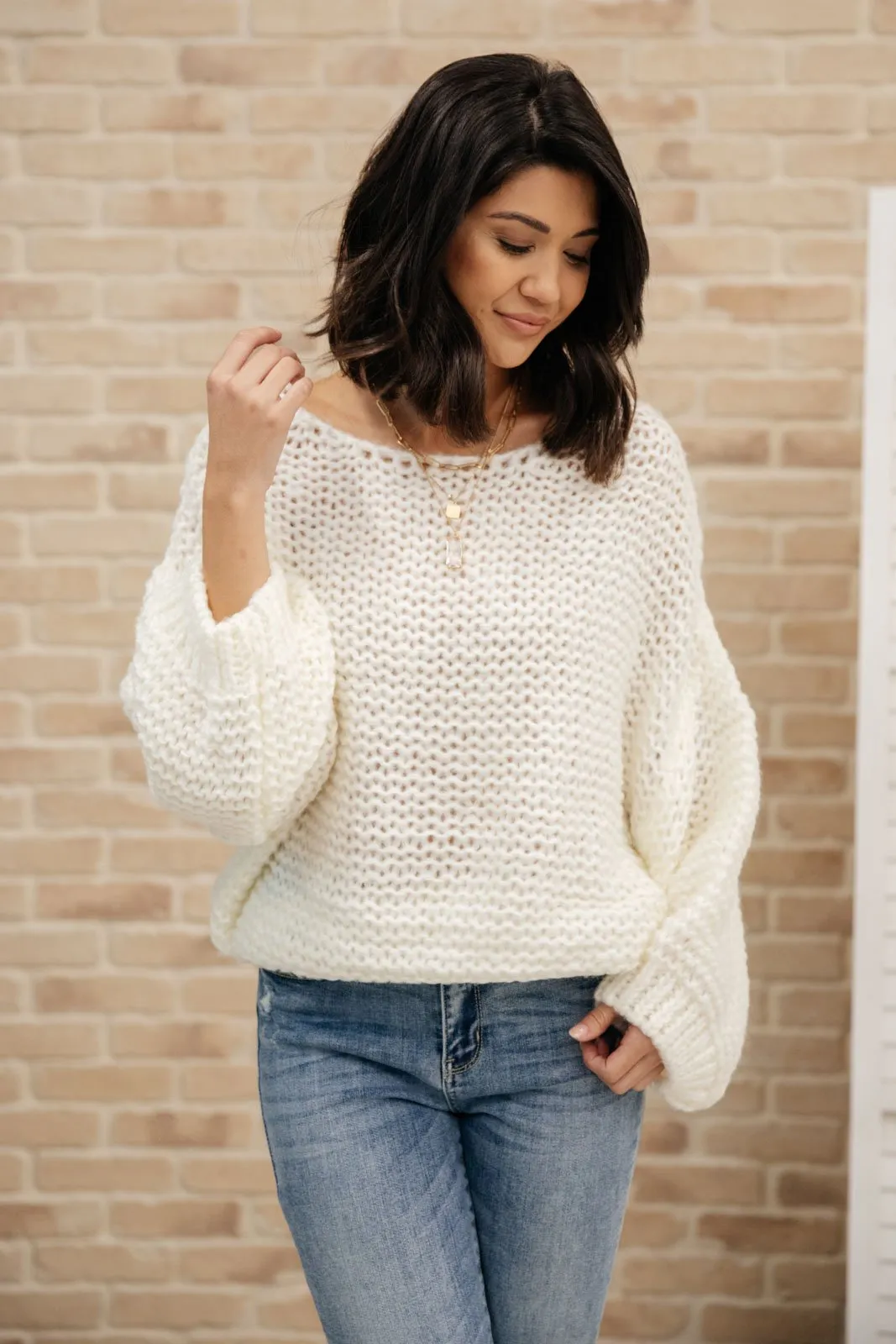 Edwin Chunky Knit Sweater in Ivory