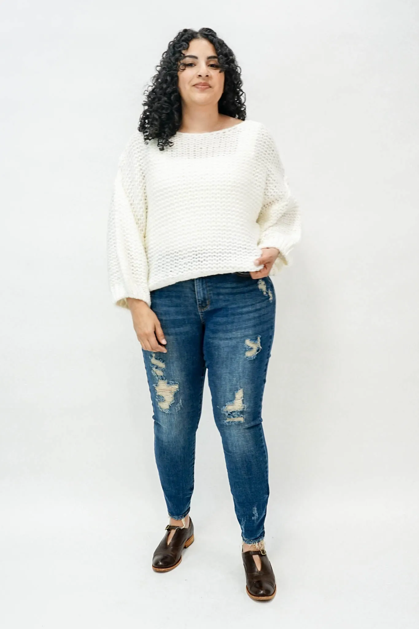 Edwin Chunky Knit Sweater in Ivory