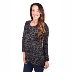 Ethyl Women's The Teagan-Mason Black and Grey Sweatshirt