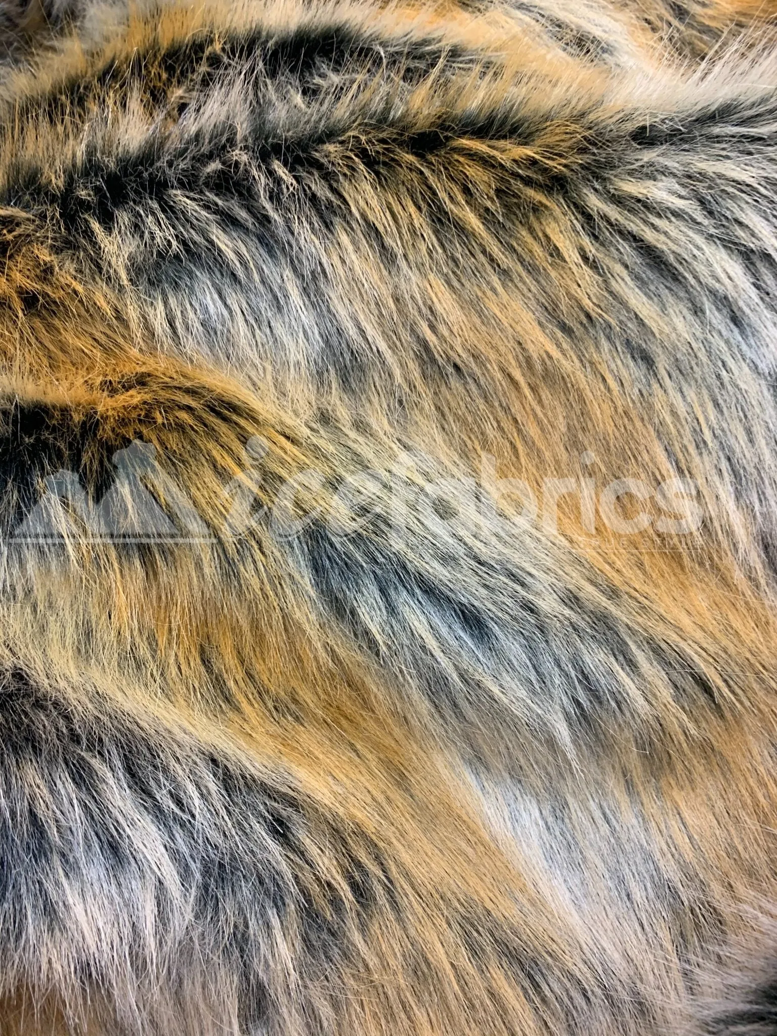 Fashion Stripe Brown & Gold Thick Faux Fur Fabric By The Yard Material