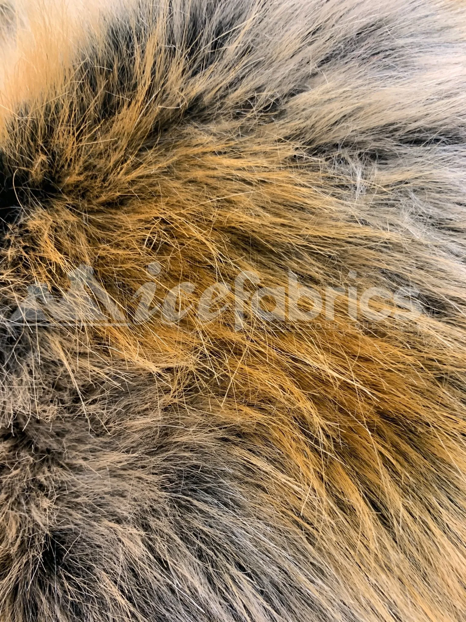 Fashion Stripe Brown & Gold Thick Faux Fur Fabric By The Yard Material