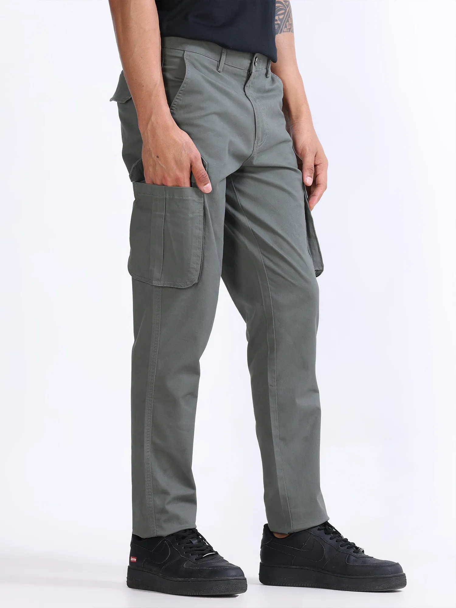 Fine Twill Olive Elevated Cargo