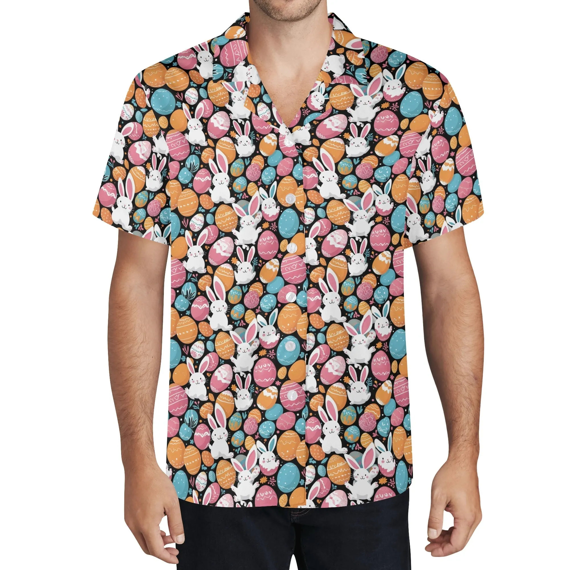 Fun Bunny Mens Casual Hawaiian Shirt