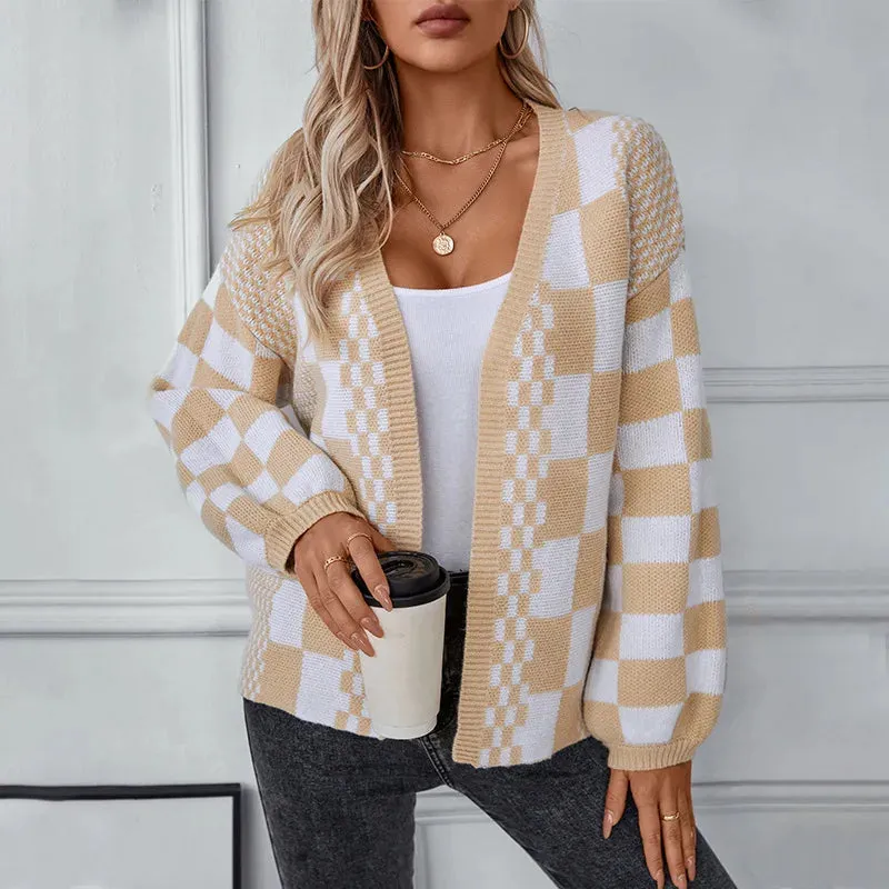 Grandpa Cardigans on Checkerboard Pattern