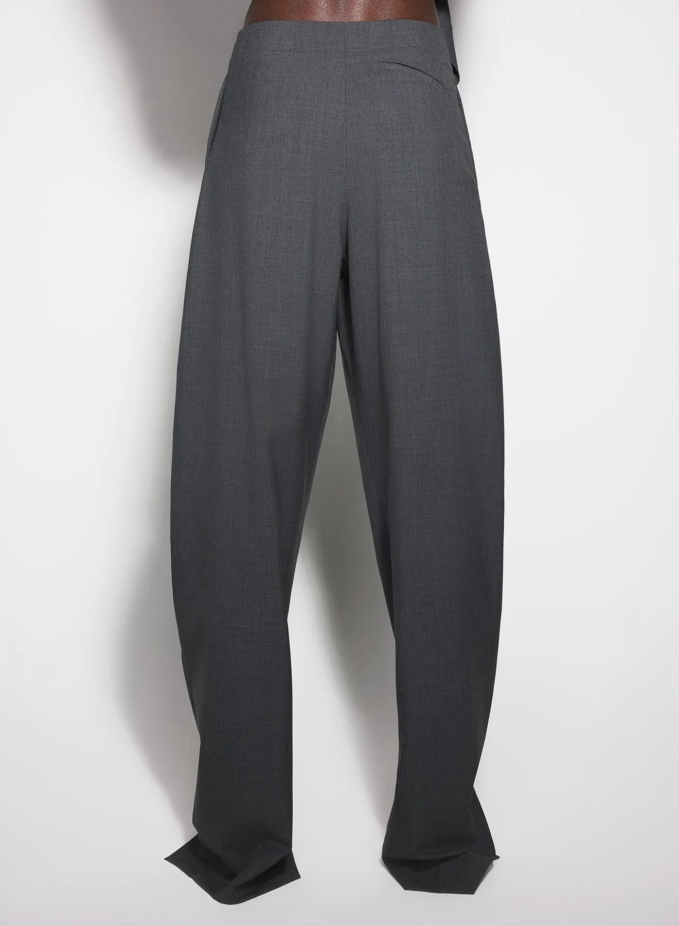 grey pierced loose tailored trousers