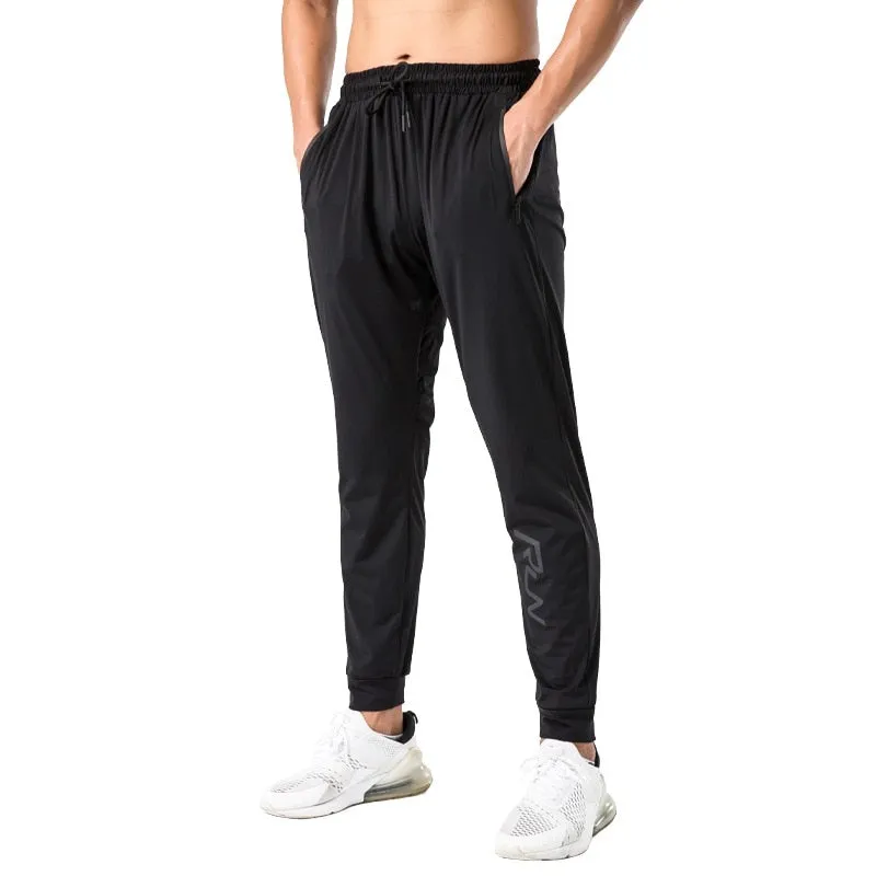 Gym Sweatpants Man Thin Fitness Trousers Slim Fit Quick Dry Running Long Pants Elastic Men Workout Pant