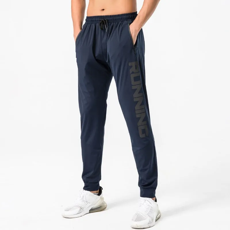 Gym Sweatpants Man Thin Fitness Trousers Slim Fit Quick Dry Running Long Pants Elastic Men Workout Pant