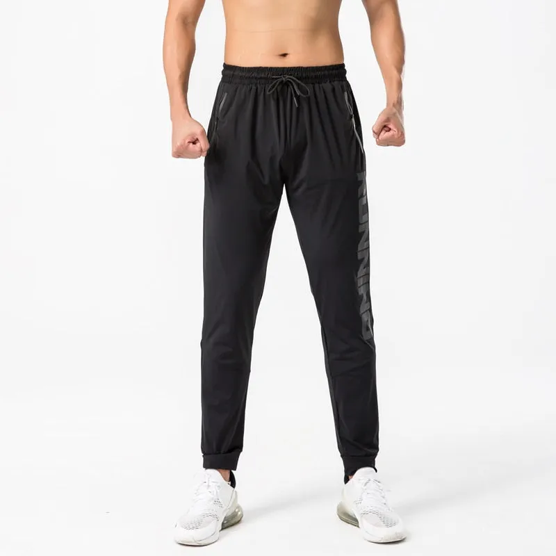 Gym Sweatpants Man Thin Fitness Trousers Slim Fit Quick Dry Running Long Pants Elastic Men Workout Pant