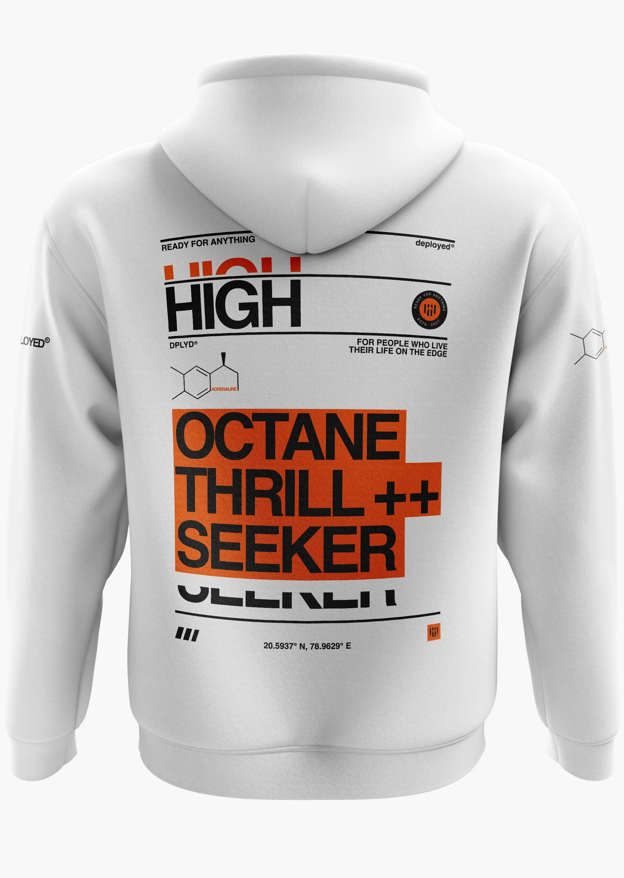 HIGH OCTANE THRILL SEEKER Snow Soft Premium Hoodie