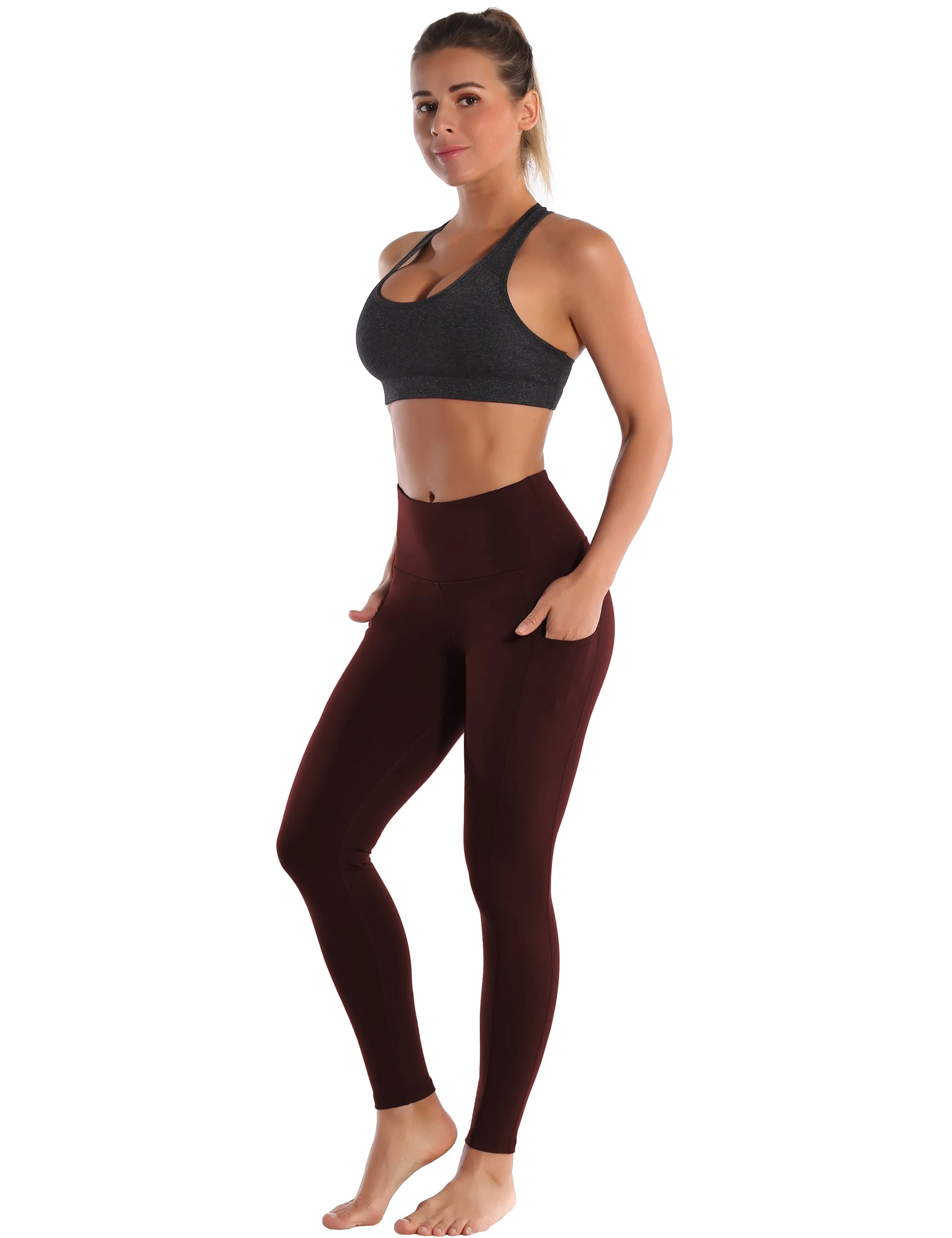 Hip Line Side Pockets Jogging Pants mahoganymaroon_Jogging