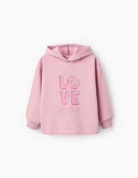 Hooded Sweatshirt for Girls 'NY Love', Pink