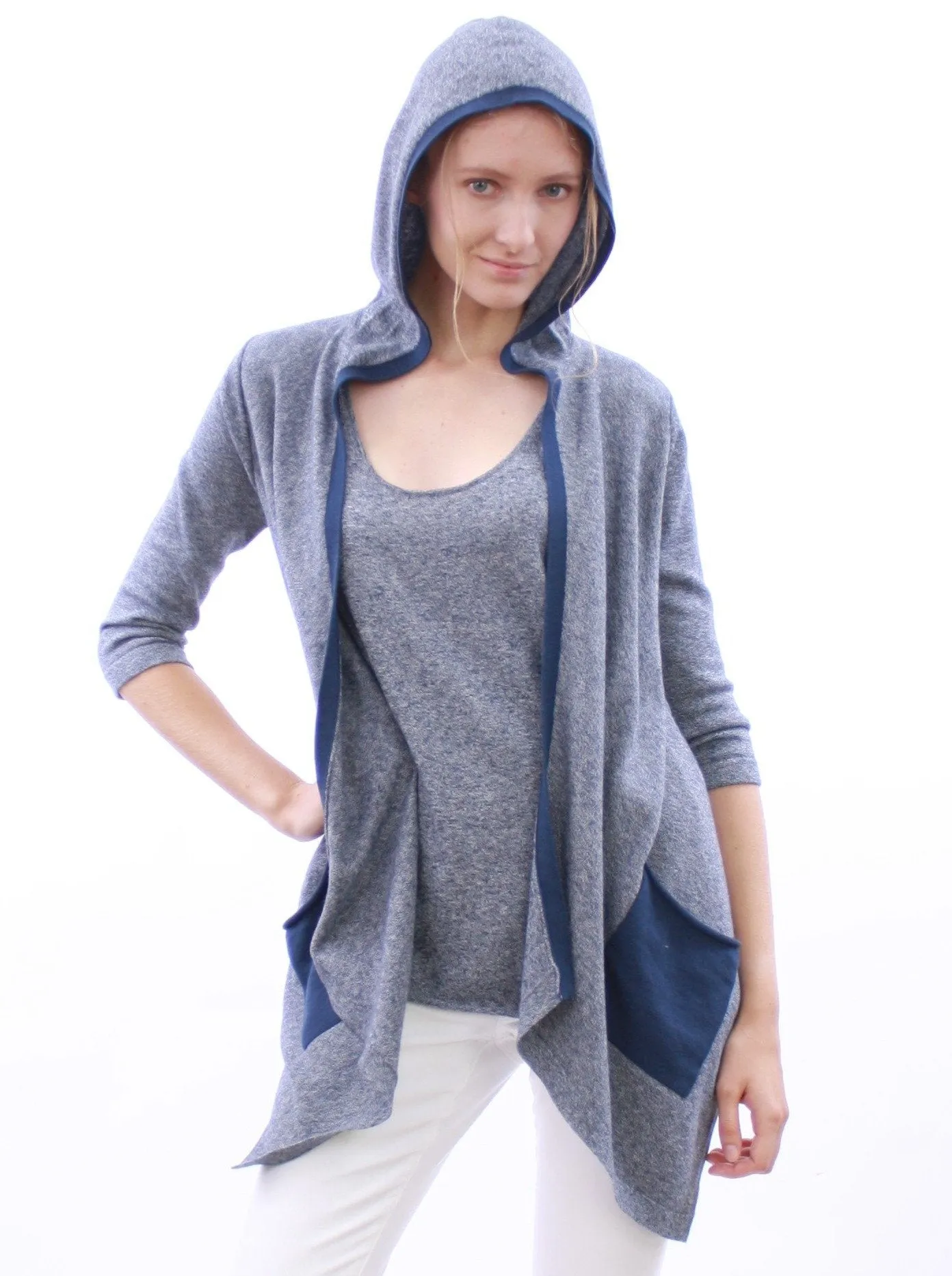 Hoodie Open Front Cardigan