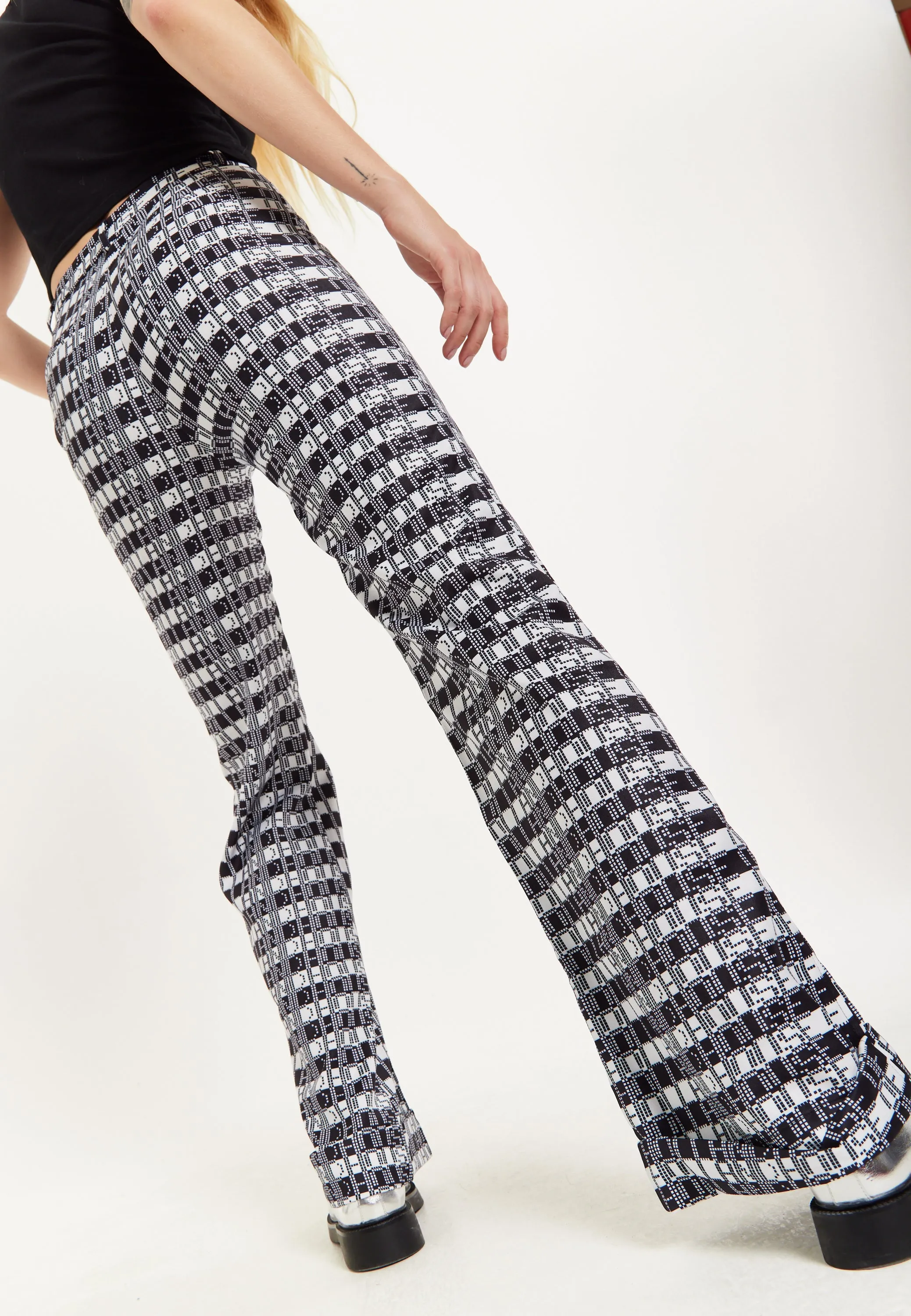 House Of Holland Striped and Logo Printed Trousers in Black and White