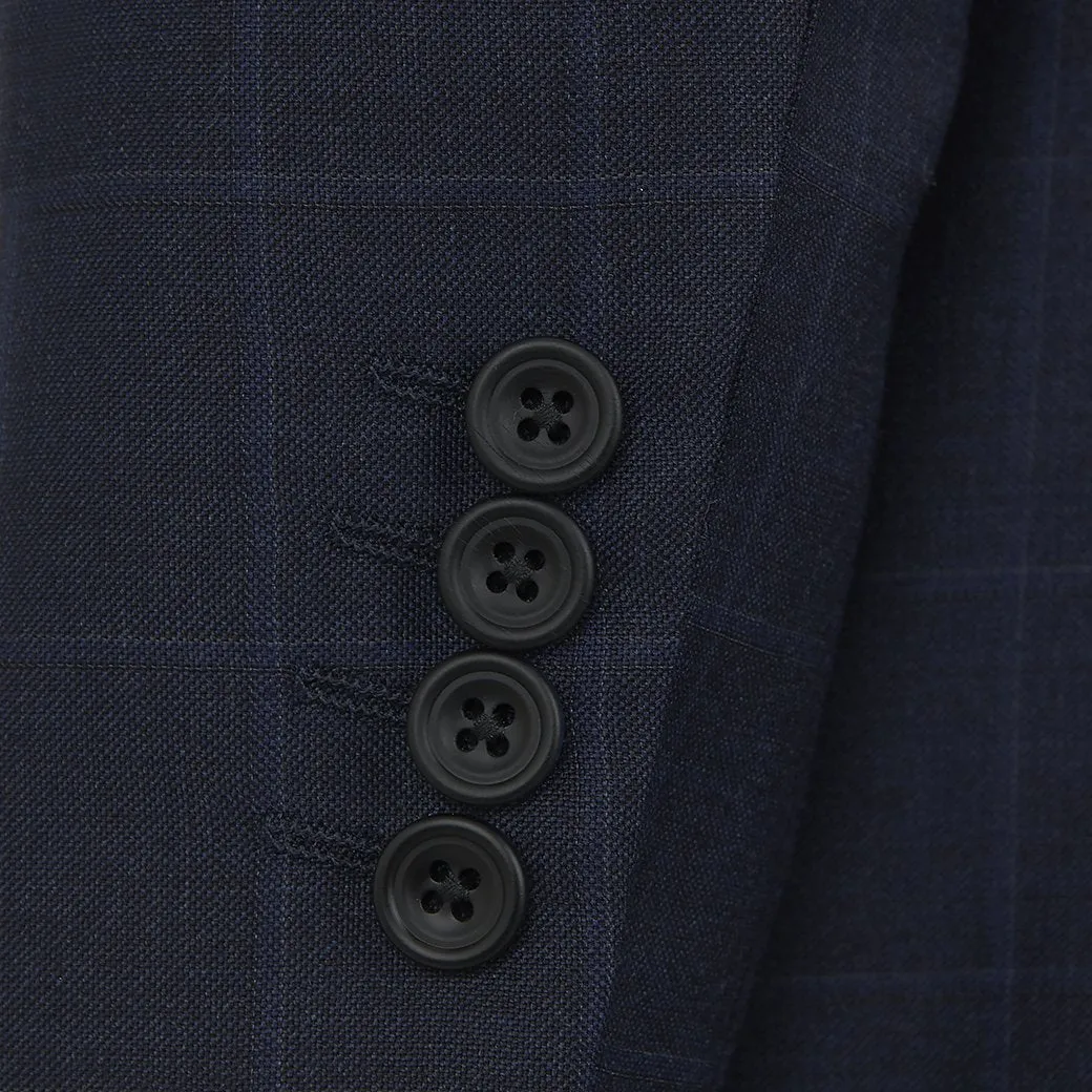 Kilburn Navy Blue Windowpane Check Suit