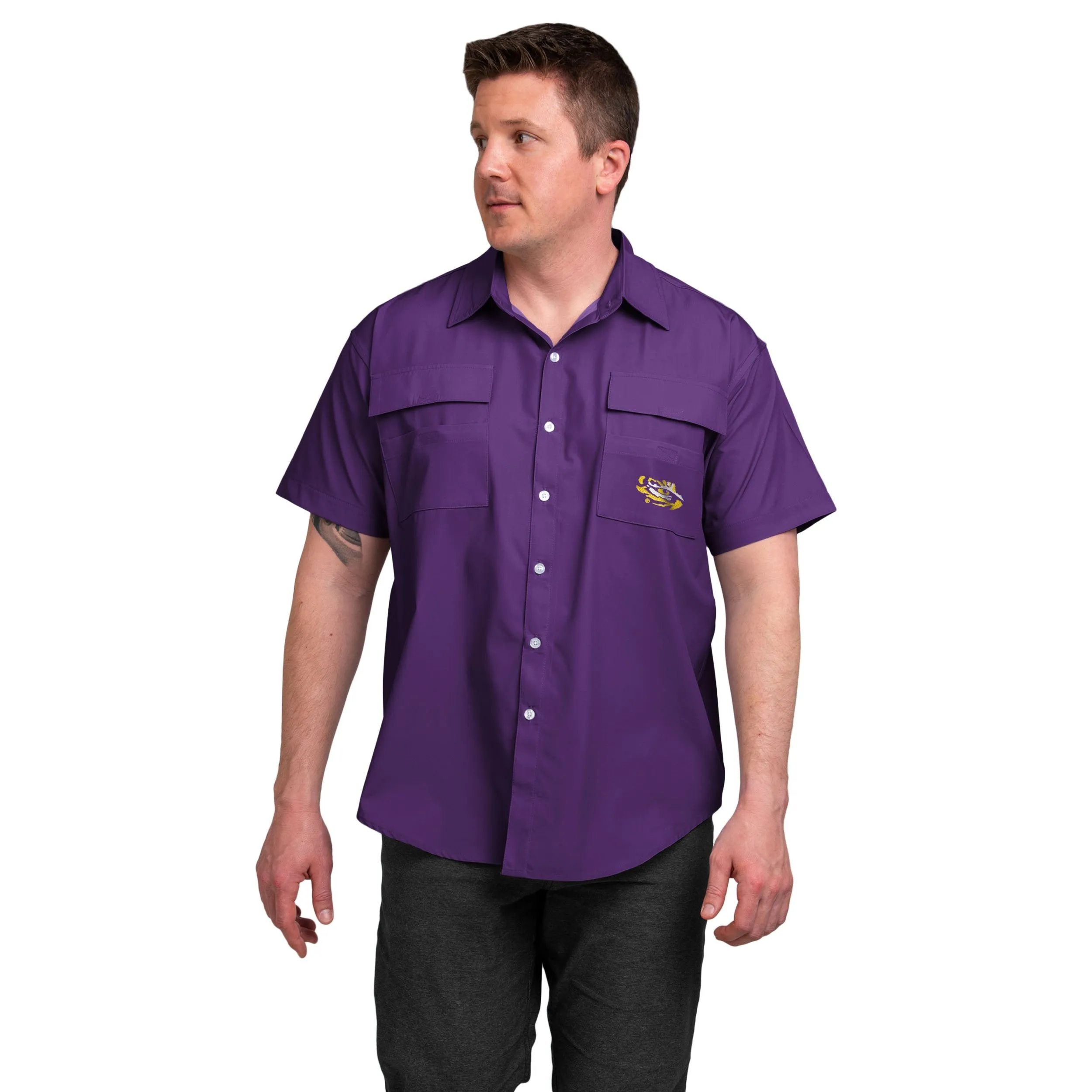 LSU Tigers NCAA Mens Gone Fishing Shirt