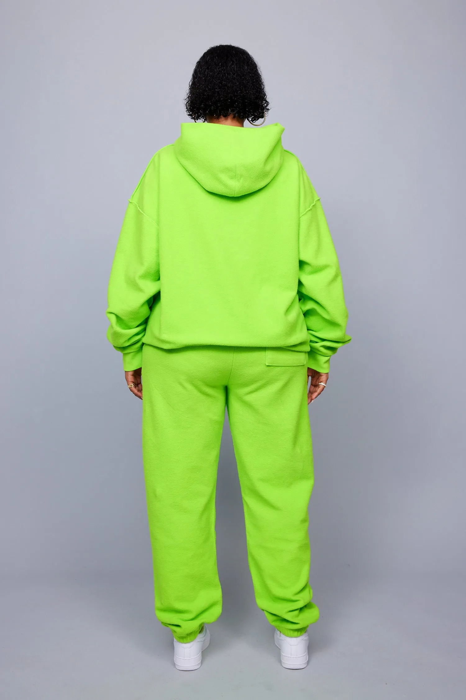 ME. Reverse Brushed Hoodie - Acid Lime