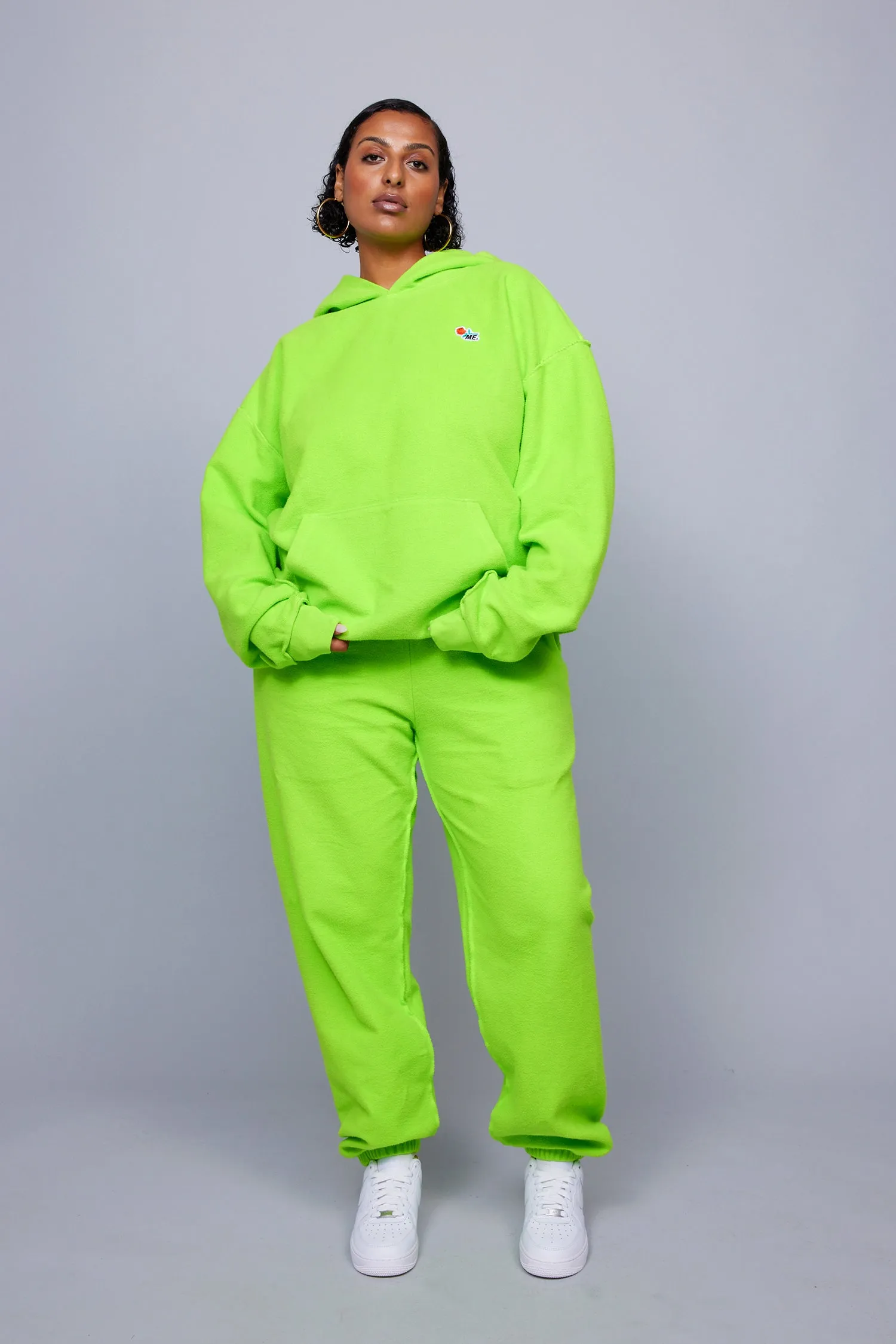 ME. Reverse Brushed Hoodie - Acid Lime