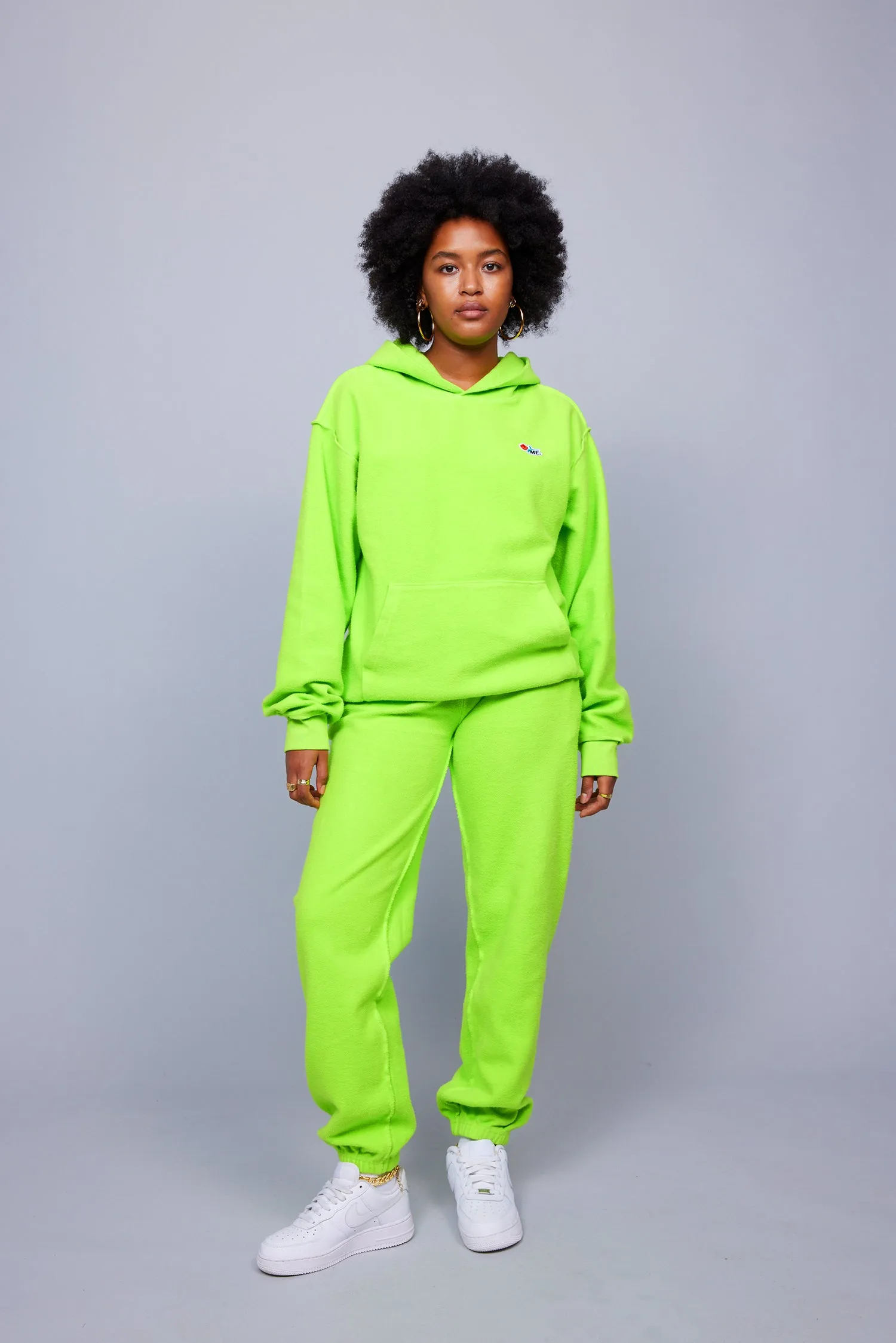 ME. Reverse Brushed Hoodie - Acid Lime