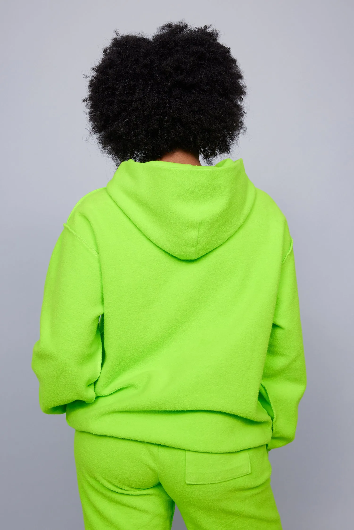 ME. Reverse Brushed Hoodie - Acid Lime