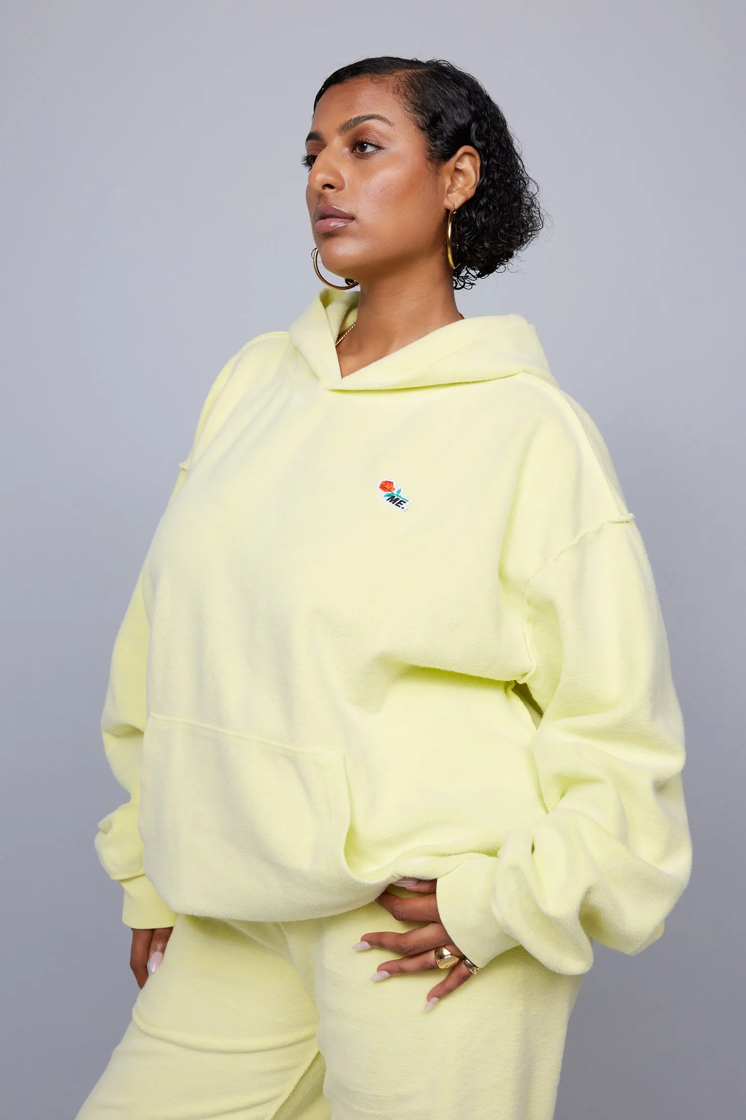 ME. Reverse Brushed Hoodie - Lemon Zest