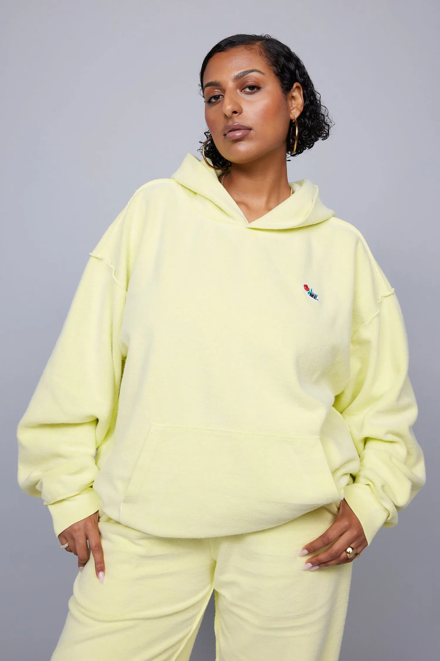 ME. Reverse Brushed Hoodie - Lemon Zest