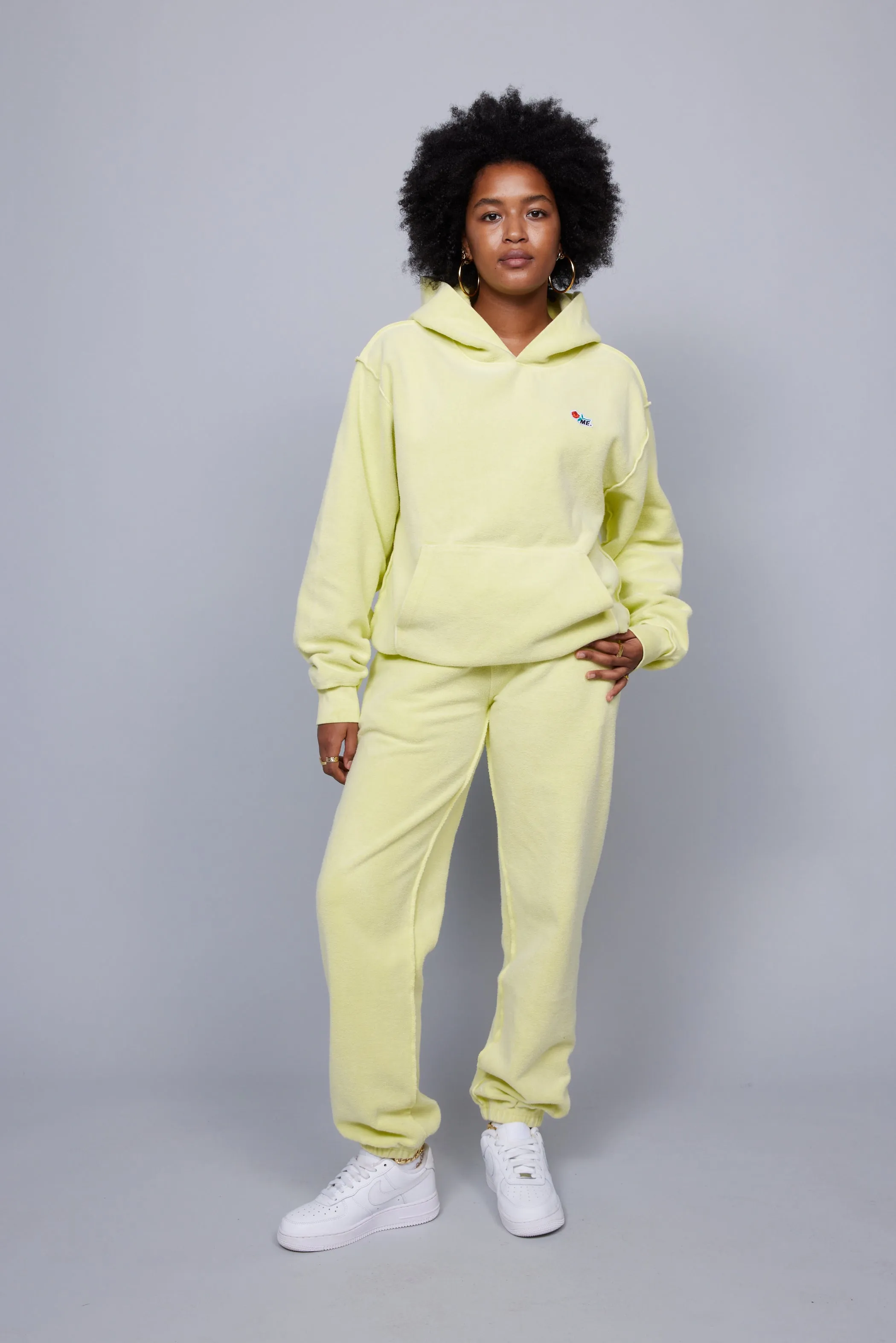 ME. Reverse Brushed Hoodie - Lemon Zest