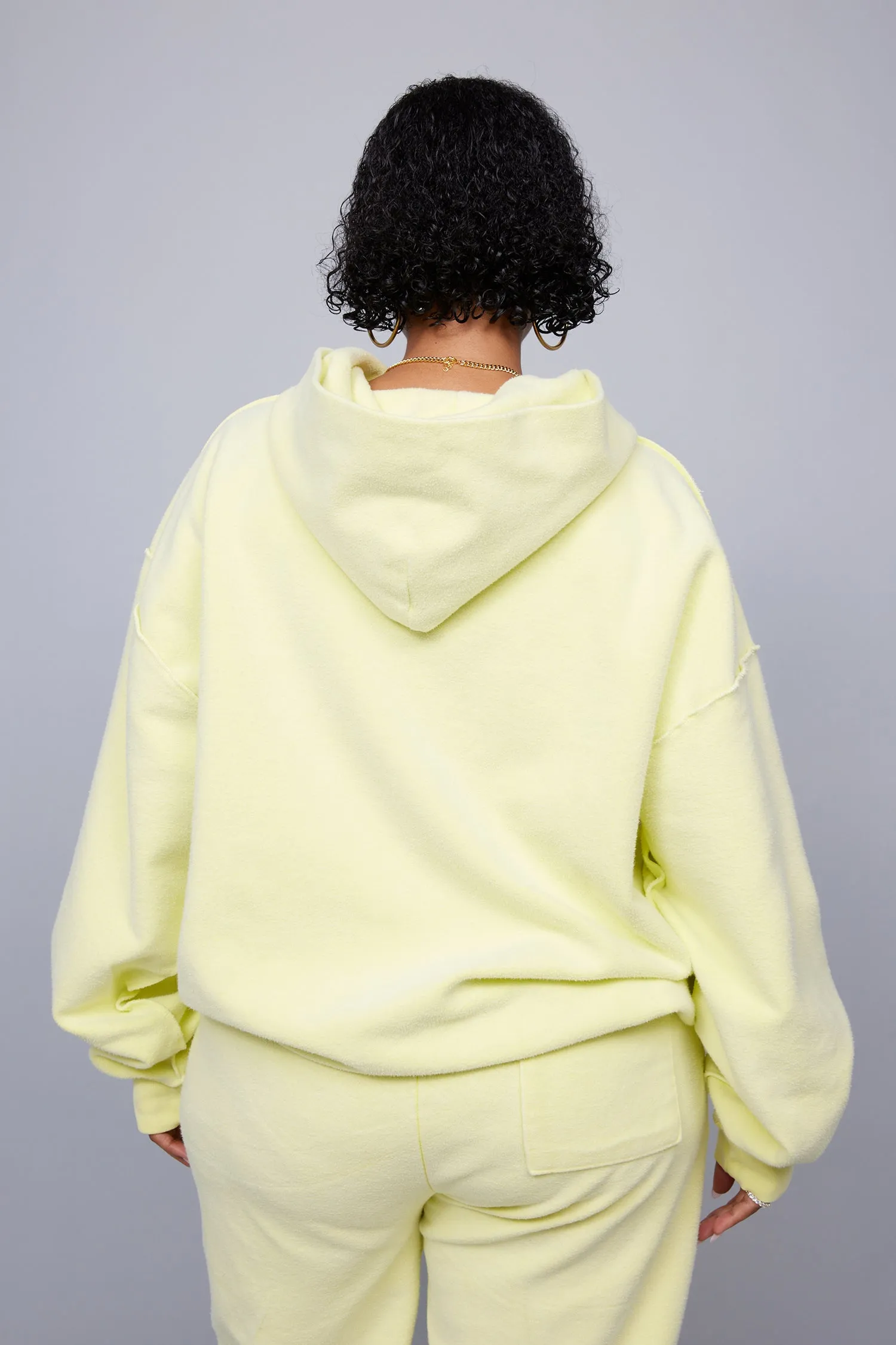 ME. Reverse Brushed Hoodie - Lemon Zest