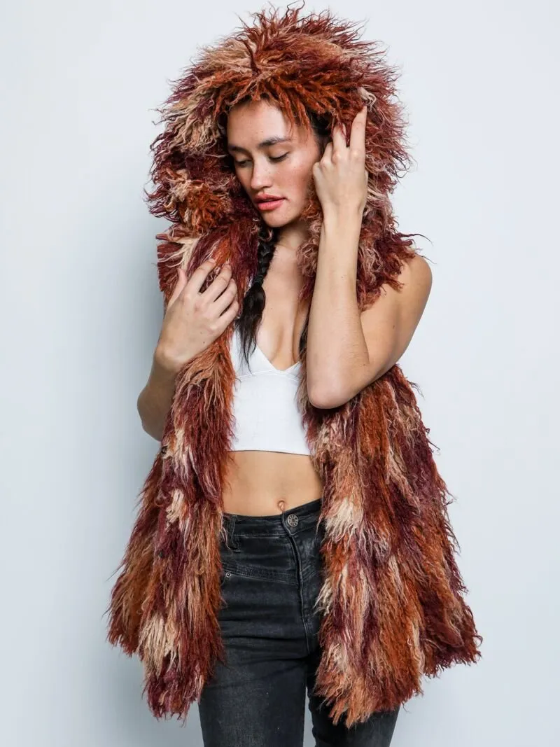 Merlot Alpaca Faux Fur Vest