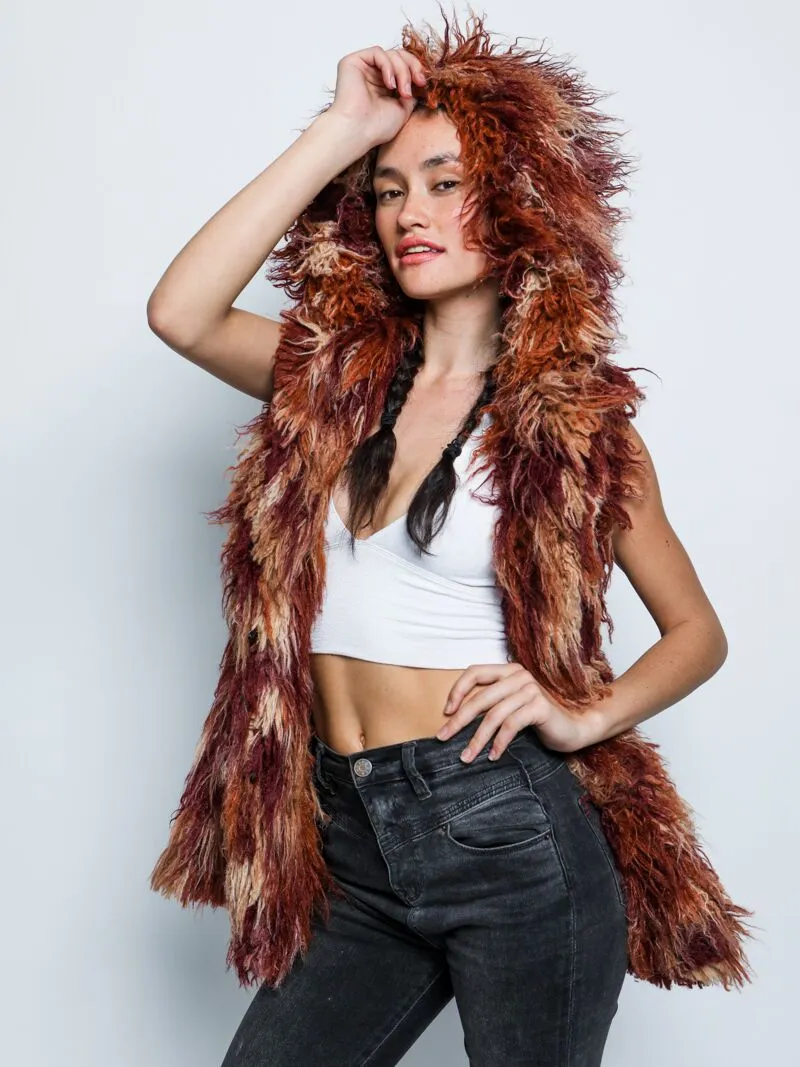 Merlot Alpaca Faux Fur Vest