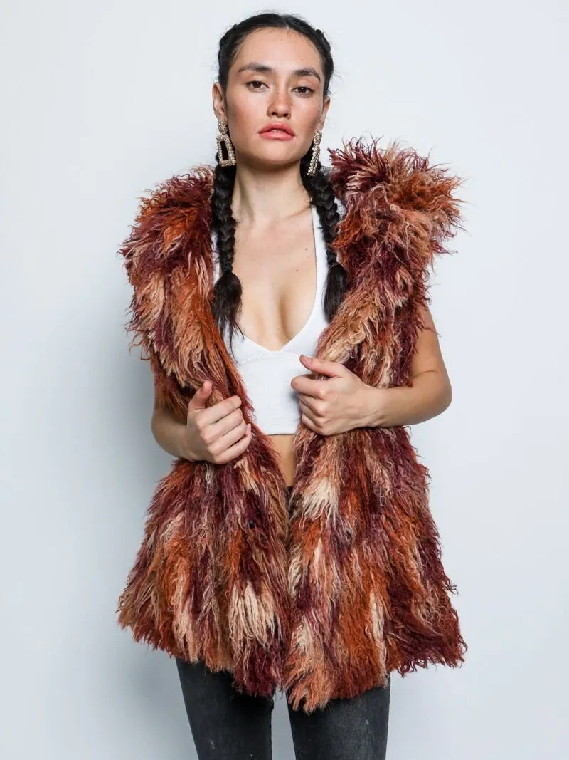 Merlot Alpaca Faux Fur Vest