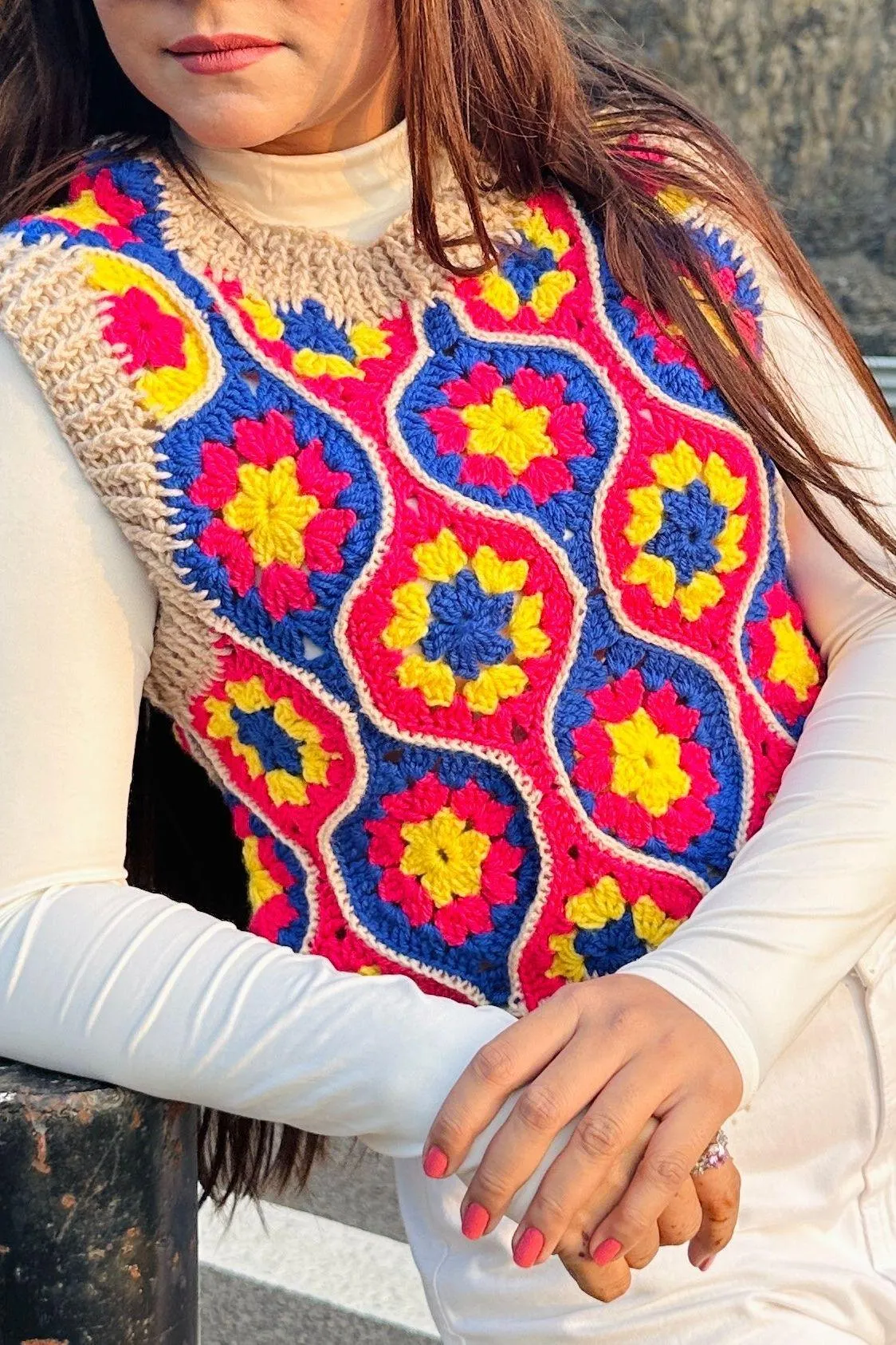 Multicoloured Crochet Waist