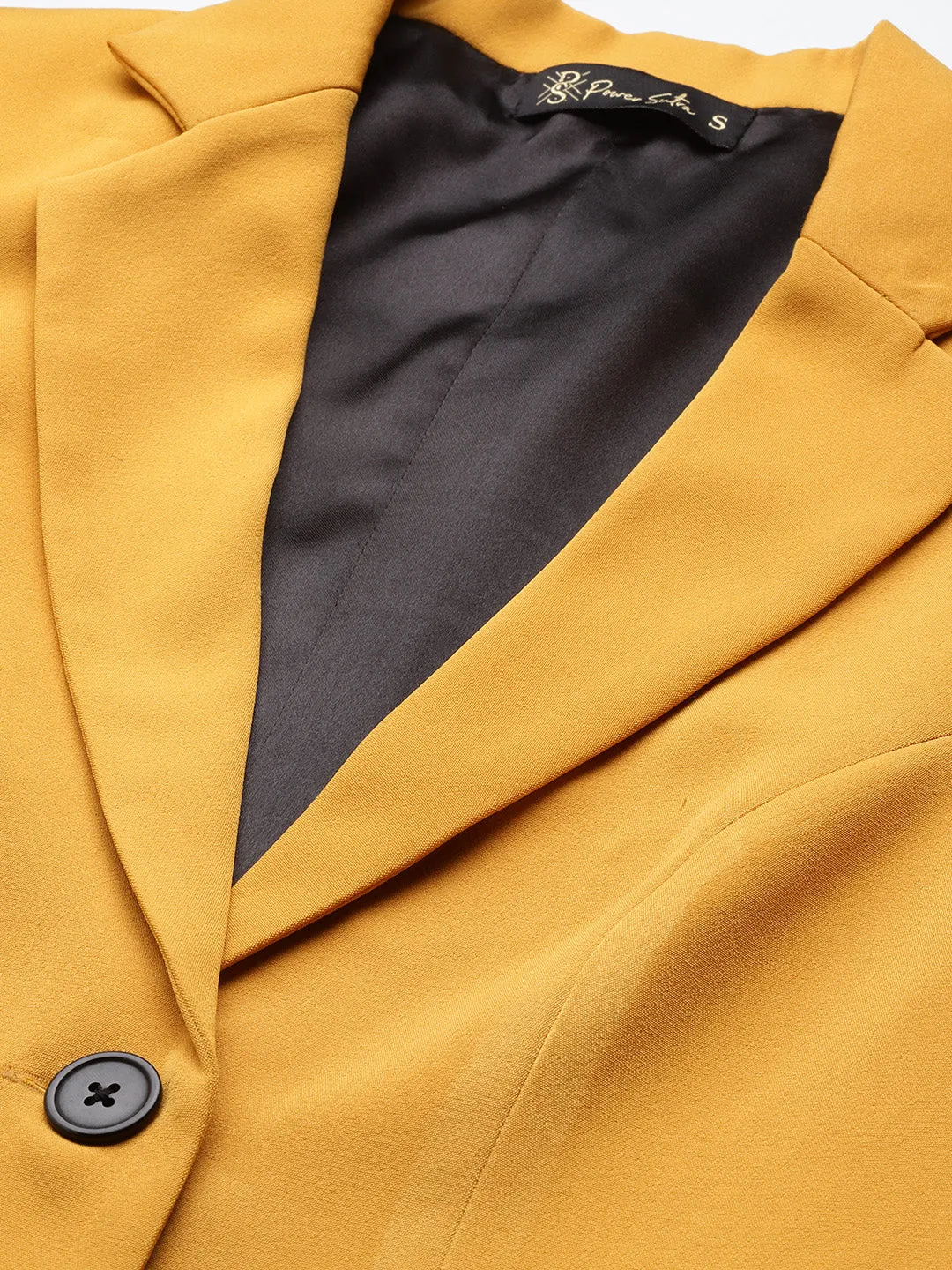 Mustard Yellow Notched Lapel Light Weight Blazer