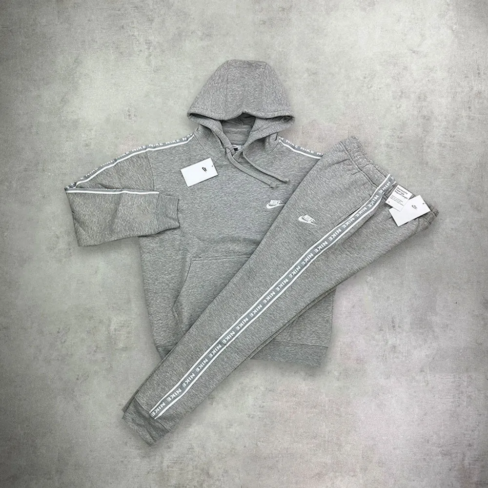 Nike Sportswear Repeat Essential Fleece Hooded Tracksuit Grey